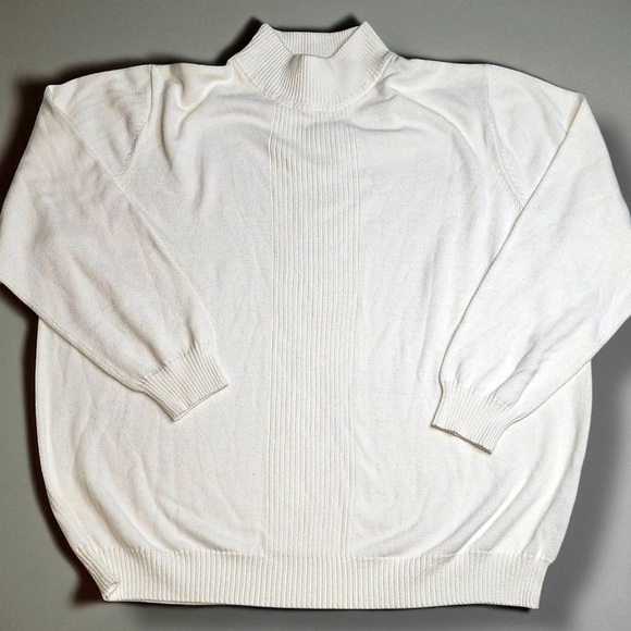 188 Dress-barn | EUC Cream Ribbed Mock Neck Sweater (Size M) - Picture 4 of 13